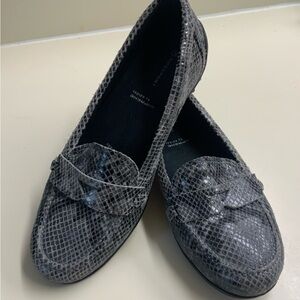 Gray Snakeskin Loafers